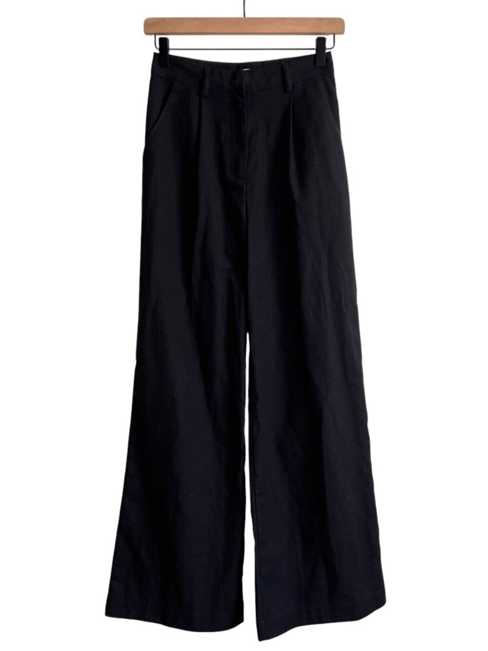 Peppermayo Linen Cotton Wide Leg Pants Black